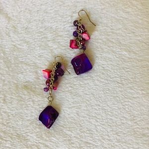 Purple + Pink Dangle Earrings